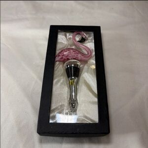 Art Glass Wine Bottle Stopper Pink Flamingo Hand Blown In Box LS Arts Inc BS084